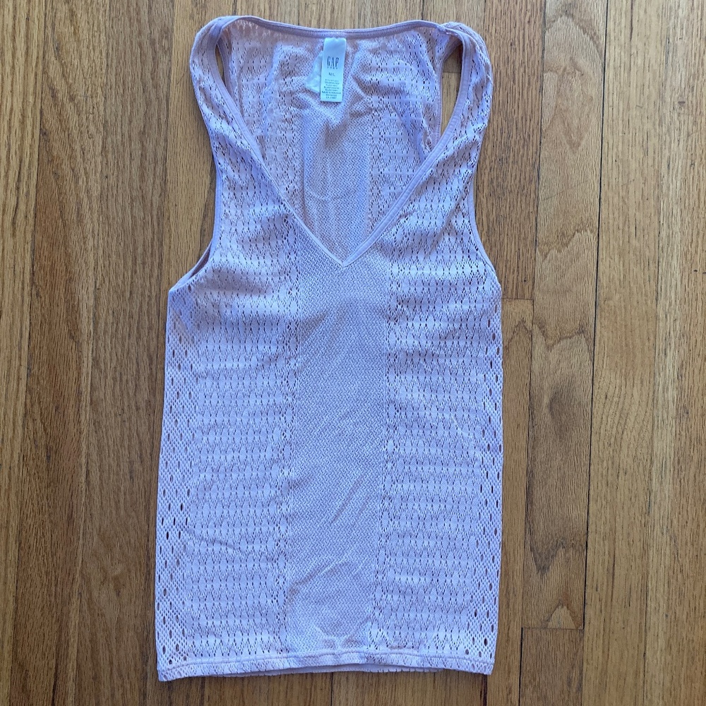 Gap Body Dusty Rose Net Tank Top Size Medium/Large